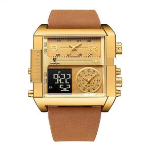 Digital Multifunction Rectangle Men's Watch