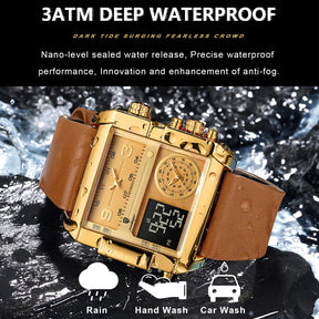 Digital Multifunction Rectangle Men's Watch